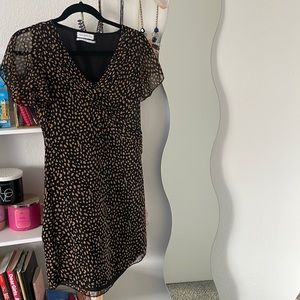 Urban Outfitters black with brown polka dots dress